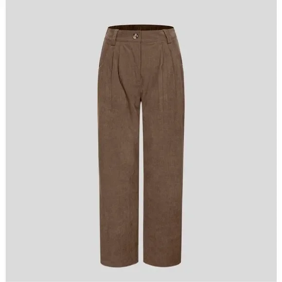 Halara Corduroy Casual Pants Cocoa Brown Size S - Picture 8 of 13